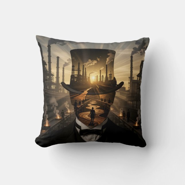 Steel & Sunsets Exploring the Industrial Frontier Cushion (Front)