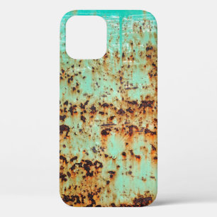 steel surface. An old weathered Green iPhone 12 Case