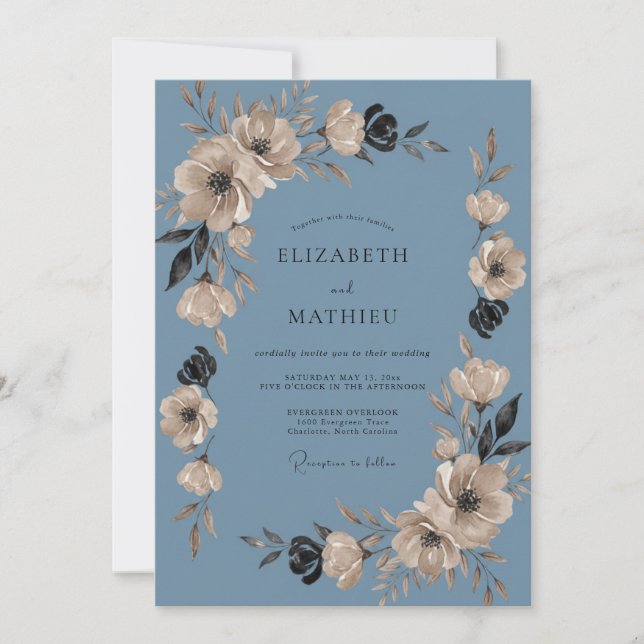 Steel Tan Painted Wedding Invitation (Front)