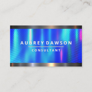 Steel Trim Metallic Blue Business Card