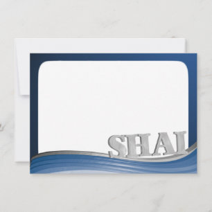 Steel Wave with Name Shai Flat Note Card