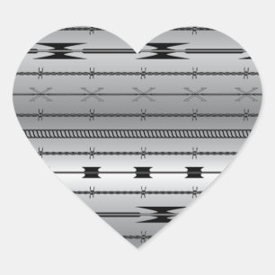 Steel Wires Heart Sticker