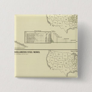 Steel works and forges 15 cm square badge