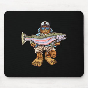 Steelhead Fishing Bigfoot Trout River Fisherman  Mouse Mat