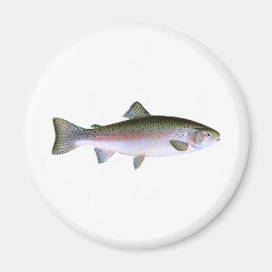 Steelhead Rainbow Trout Fishing  Logo Magnet