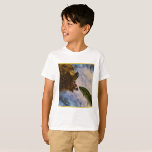 Steelhead salmon jumping into grizzly bears mouth T-Shirt