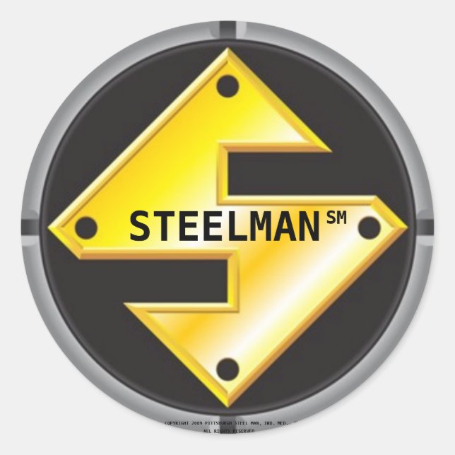 STEELMAN'S LOGO CLASSIC ROUND STICKER (Front)