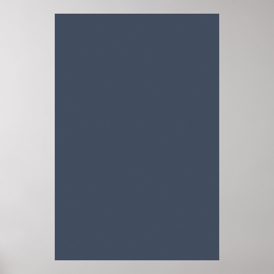 Steely Dark Grey Blue Solid Trend Colour Poster