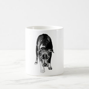 Steely Gaze in Black & White Coffee Mug