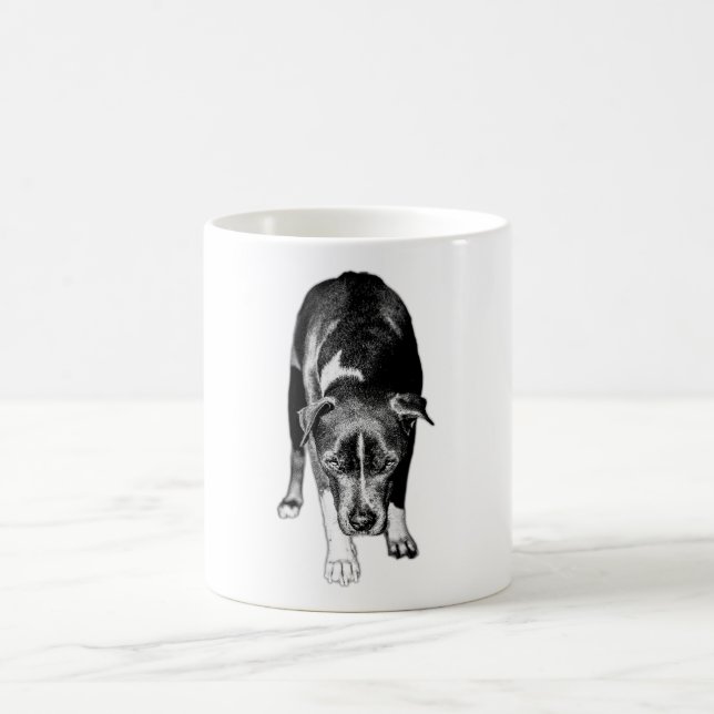 Steely Gaze in Black & White Coffee Mug (Center)