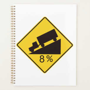 Steep Grade Traffic Sign Trucking Hauling Caution Planner