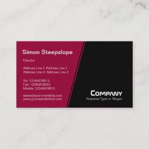 Steep Slope - Crimson Maroon and Black Business Card