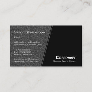 Steep Slope - Dark Grey Embossed Texture Business Card