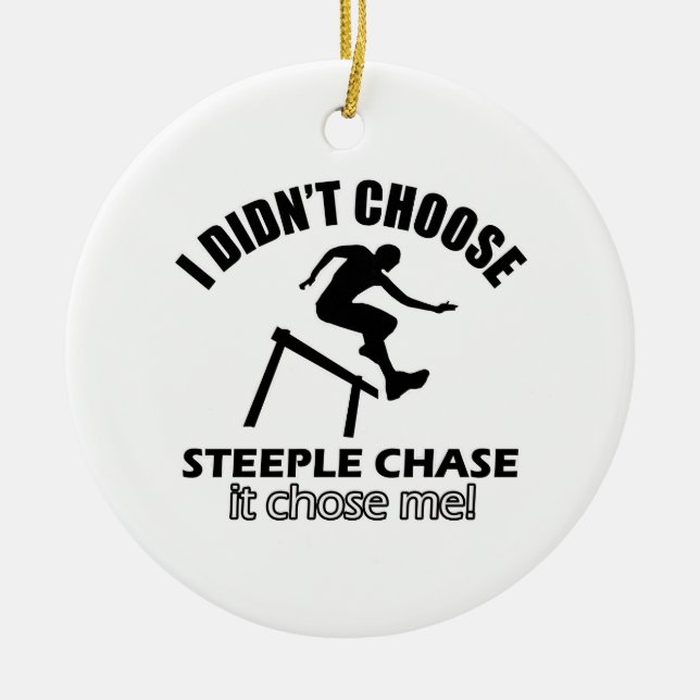 steeple chase design ceramic tree decoration (Front)