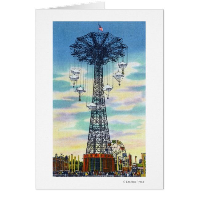 Steeplechase Park Parachute Jump Daytime Scene (Front)