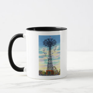 Steeplechase Park Parachute Jump Daytime Scene Mug
