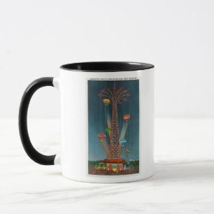 Steeplechase Park Parachute Jump View at Night Mug