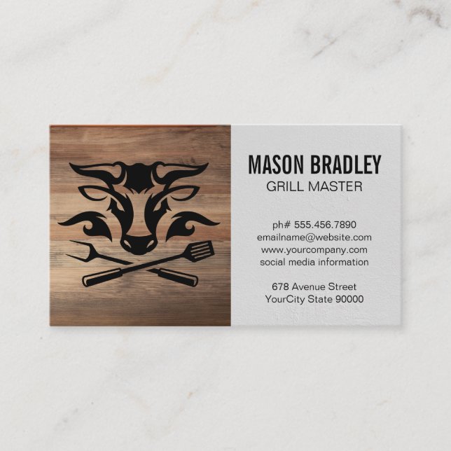 Steer and BBQ Tools Business Card (Front)