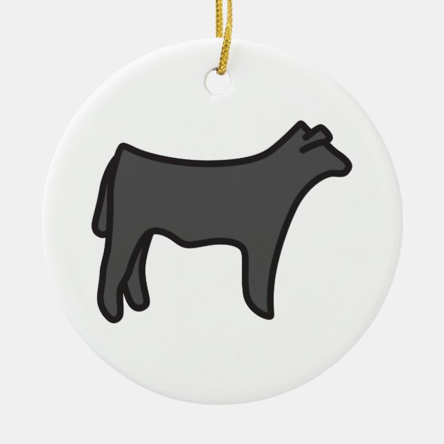 Steer Ceramic Tree Decoration (Front)