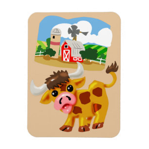Steer in the Barnyard Magnet