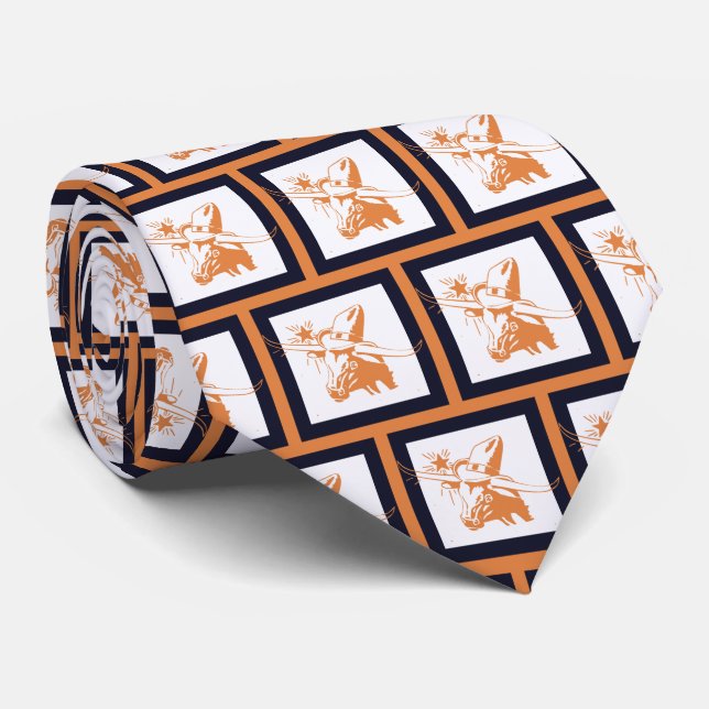 Steer Longhorn Steer Team Mascot  Football Necktie (Rolled)