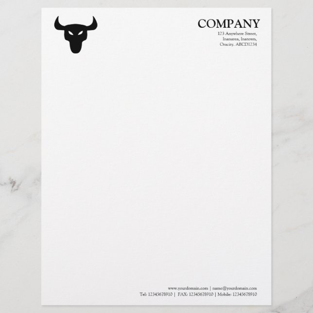 Steer Symbol - White Customised Letterhead (Front)