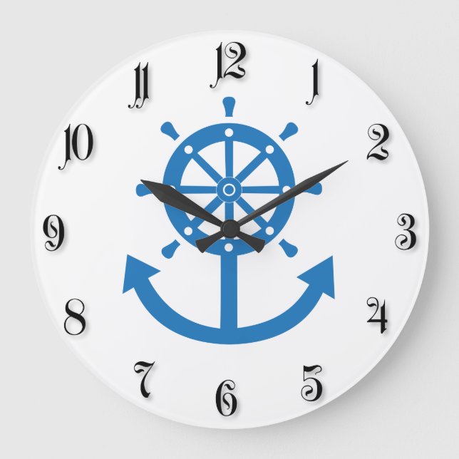 Steering wheel and anchor large clock (Front)