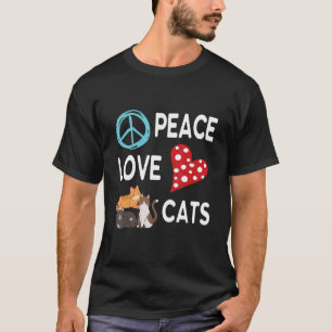 Steering Wheel Heart Peace Love Cats Happy Day Dad T-Shirt