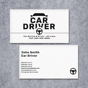 Steering Wheel Icon - Car Driver Business Card