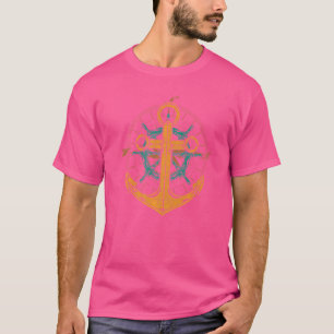 Steering Wheel Sailboat Anchor Sailor Skipper Sail T-Shirt