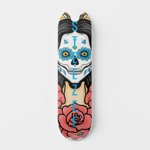 Steezee Custom Sugar Skull Face Paint Skateboard