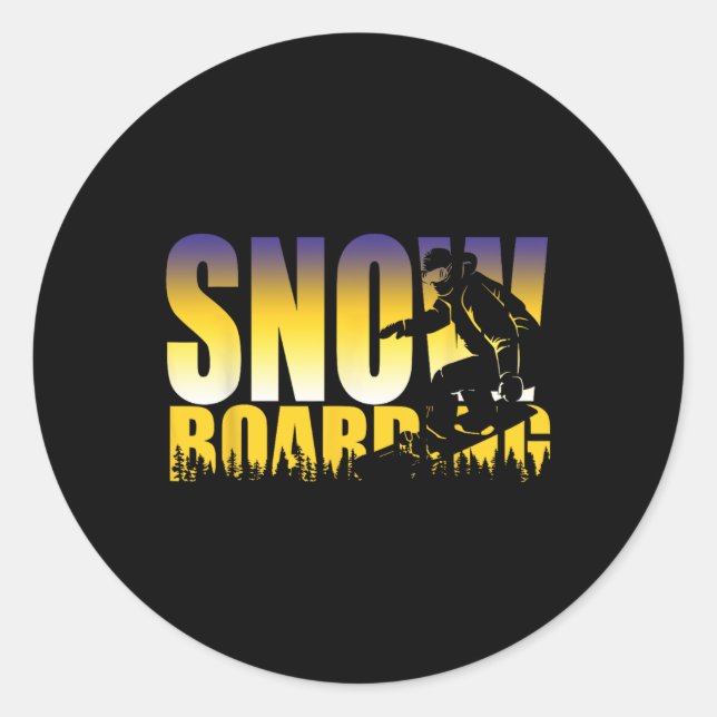 Steezy Snowboarding Gnarly Gift  Classic Round Sticker (Front)