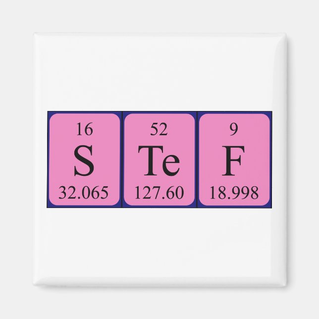 Stef periodic table name magnet (Front)