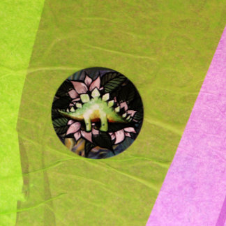 Stegosaur Dinosaur Flower Dinosaurs Classic Round Sticker