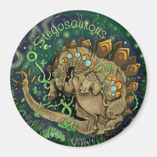 Stegosaurous Dinosaur Art Magnet