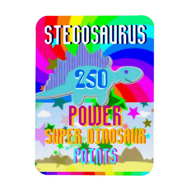 Stegosaurus 250 Power Super Dinosaur Points Magnet (Vertical)