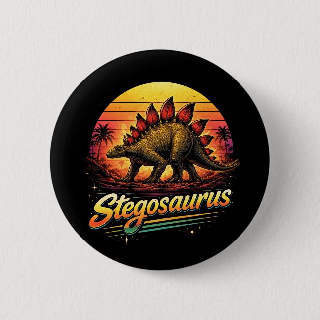 Stegosaurus 6 Cm Round Badge (Front)