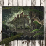 Stegosaurus and Deinonychus Jigsaw Puzzle<br><div class="desc">Stegosaurus and deinonychus dinosaurs in their prehistoric home.</div>