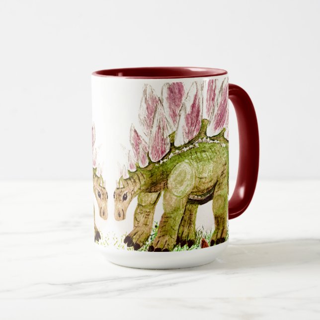 Stegosaurus and Friend Together Mug (Front Right)