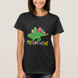 Stegosaurus Bunny Ears Egg Easter Day Dinosaur Din T-Shirt
