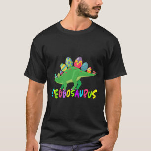 Stegosaurus Bunny Ears Egg Easter Day Dinosaur Din T-Shirt