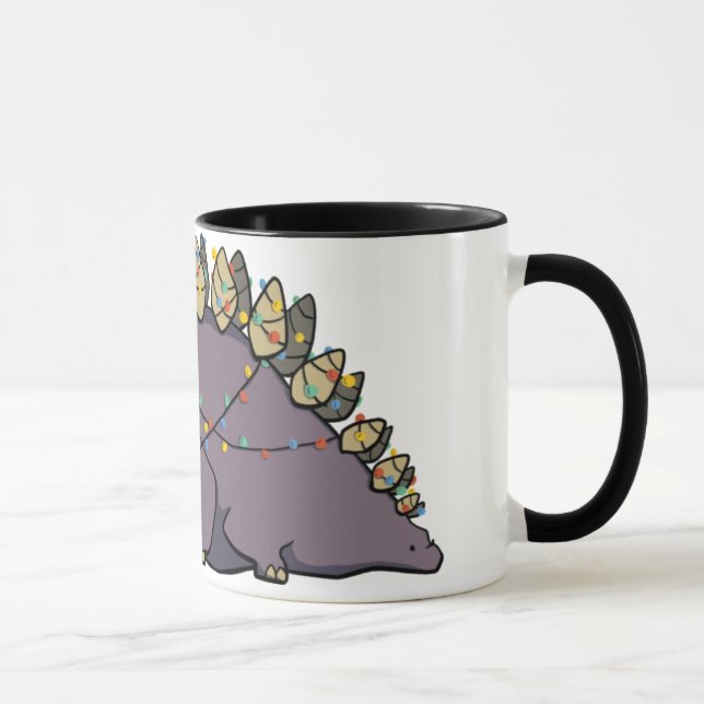 Stegosaurus Christmas Lights Mug (Right)