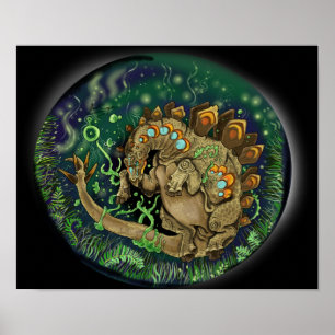 Stegosaurus Dinosaur Art Poster