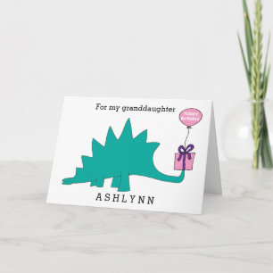 Stegosaurus Dinosaur Birthday Granddaughter Card