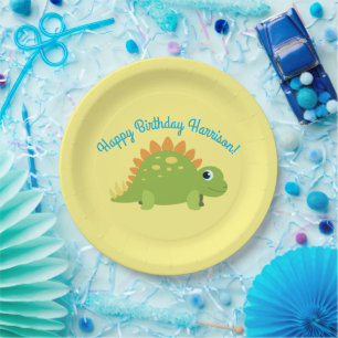 Stegosaurus Dinosaur Birthday Party Paper Plate