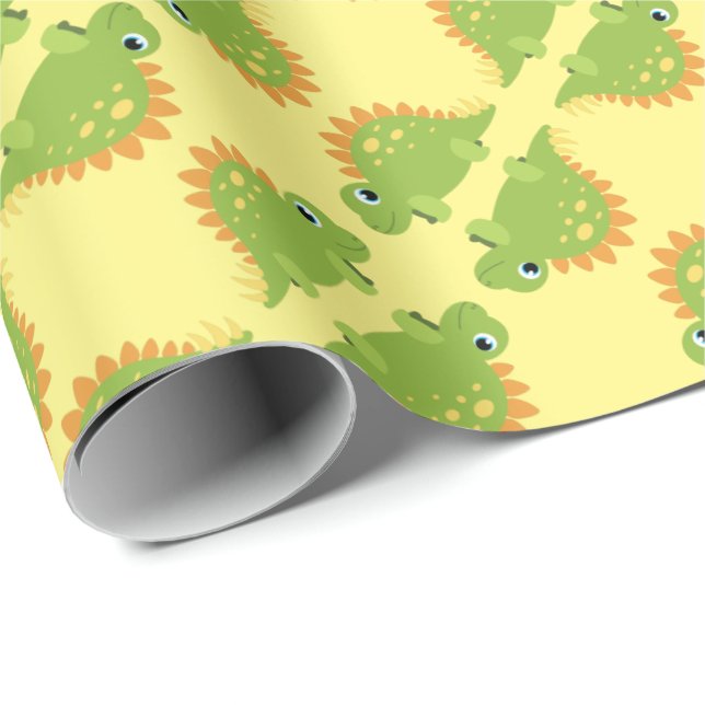 Stegosaurus Dinosaur Birthday Party Wrapping Paper (Roll Corner)
