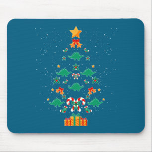 Stegosaurus Dinosaur Christmas Tree Xmas Long Slee Mouse Mat