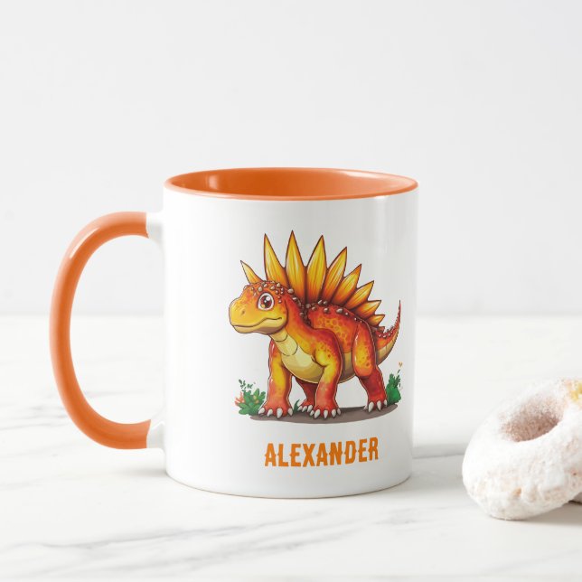 Stegosaurus Dinosaur  Mug (With Donut)