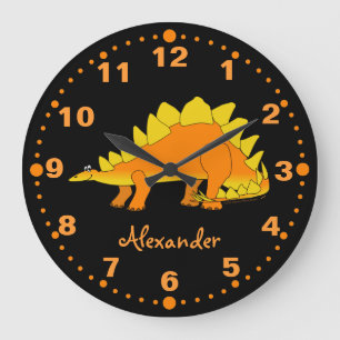 Stegosaurus Dinosaur Personalised Clock for Kids