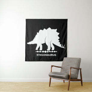 Stegosaurus Dinosaur Silhouette Tapestry